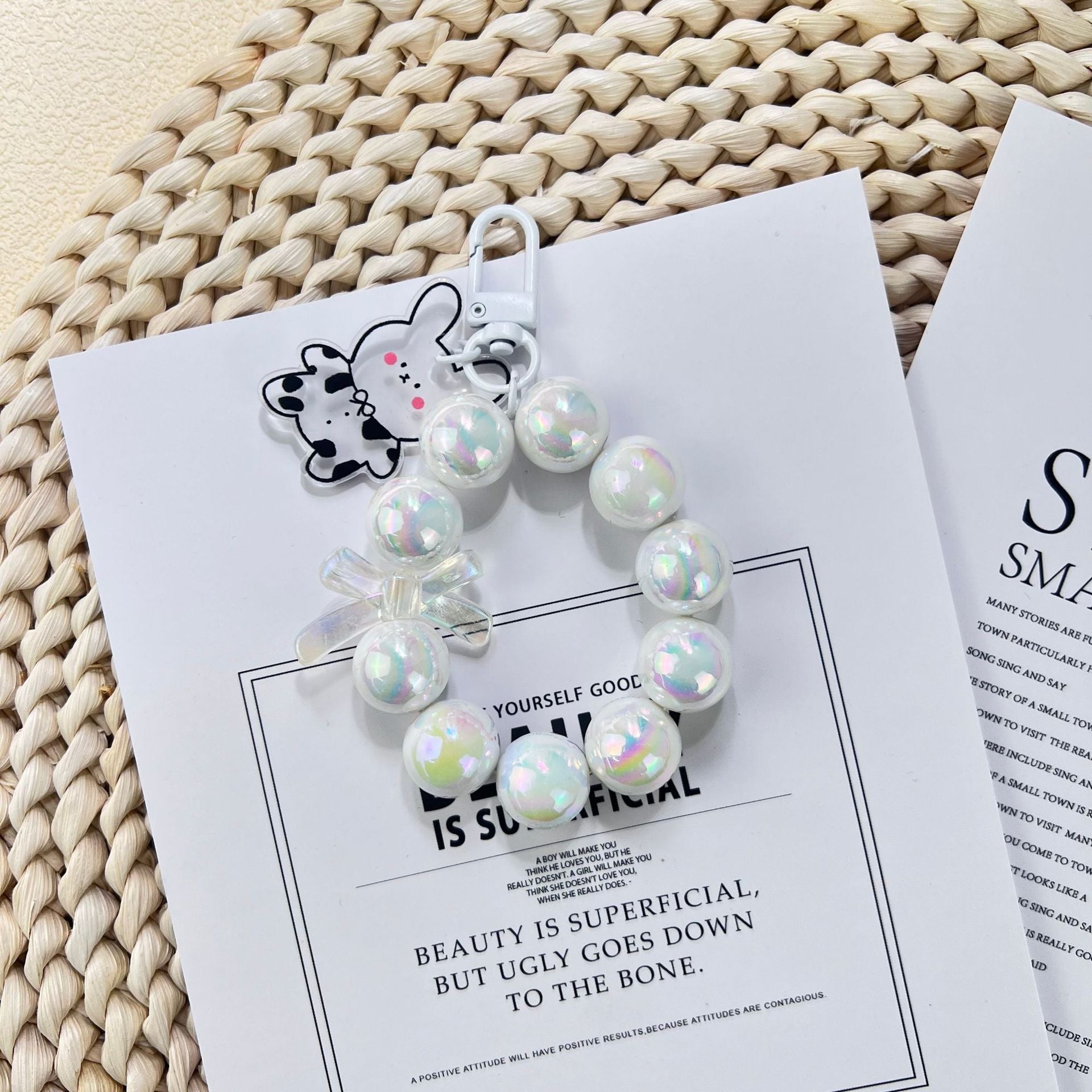Wholesale Mabei Beaded Plastic Keychain